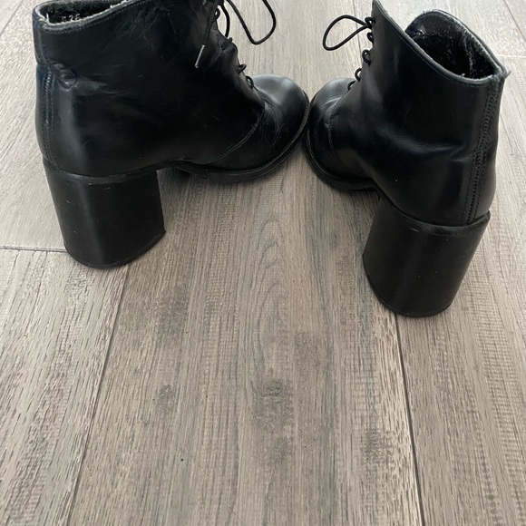 Black Leather Ankle Boots - Picture 5 of 6